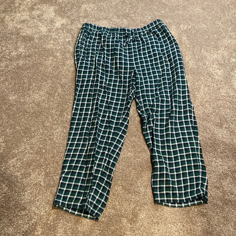 Nautica Green Plaid Pajama Pants Lounge Sleepwear Drawstring SIZE XL